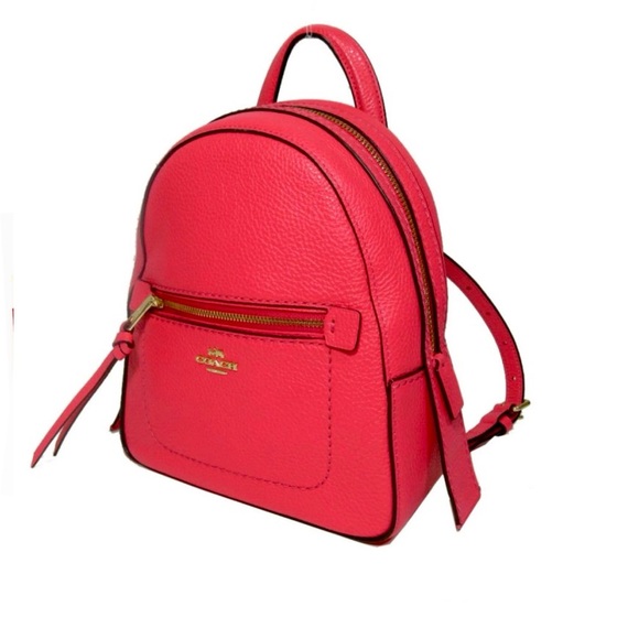 Coach Andi Convertible Leather Backpack Crossbody in Bright Magenta Pink - Picture 11 of 14